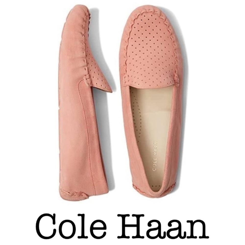 New Cole Haan Evelyn Pink Suede Driver Loafer Size 9.5